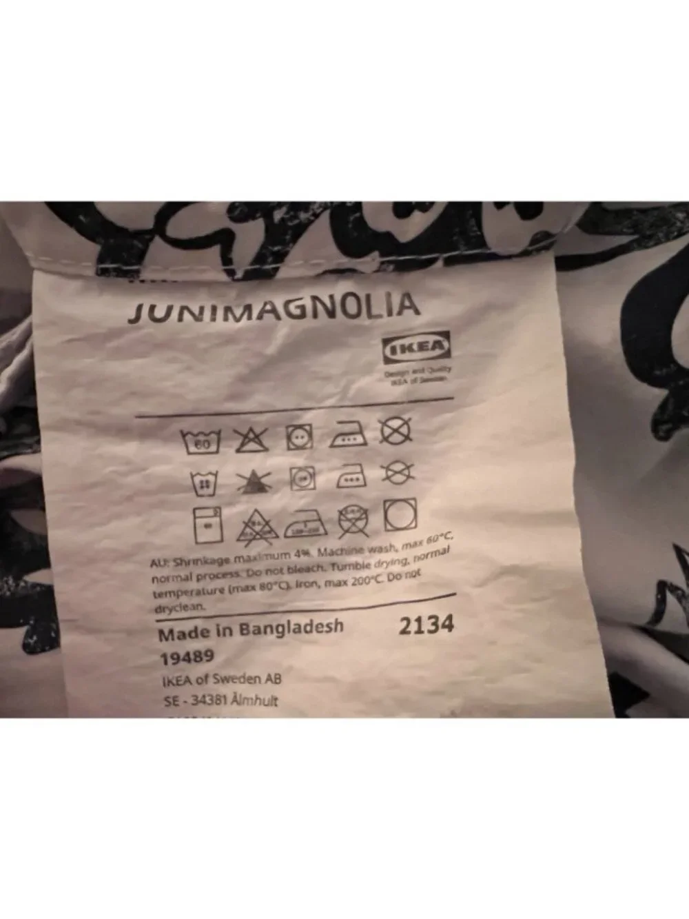 IKEA Junimagnolia KING Pillow Sham 37
